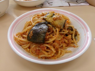 なすのミートソーススパゲティ